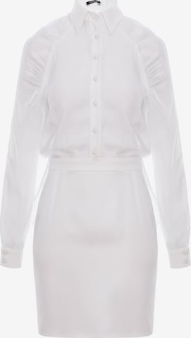 AVENUE N°29 - Vestido 'Gathered Raglan' en blanco: frente