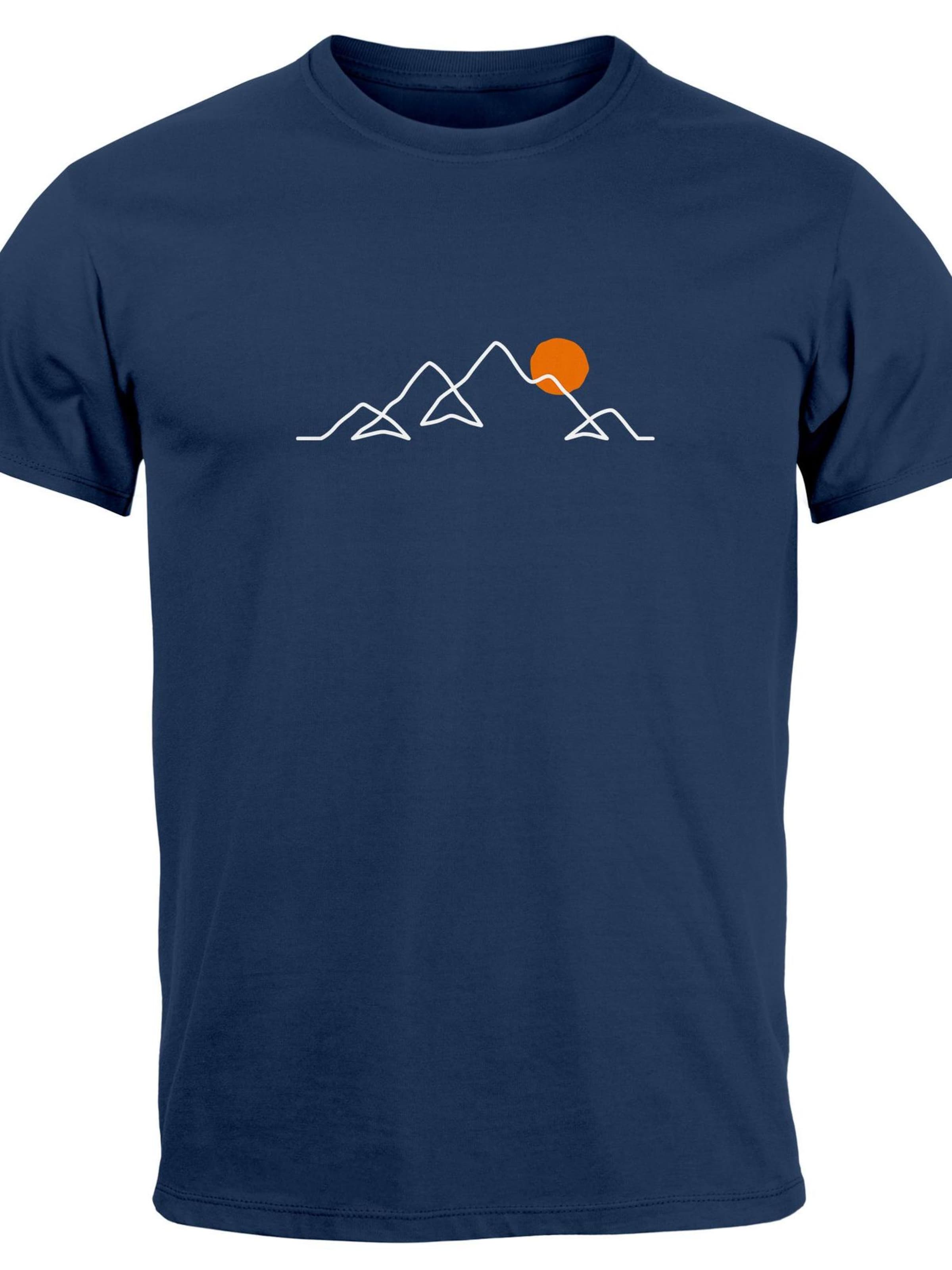 Neverless Shirt 'Berg Linie' in Blue: front