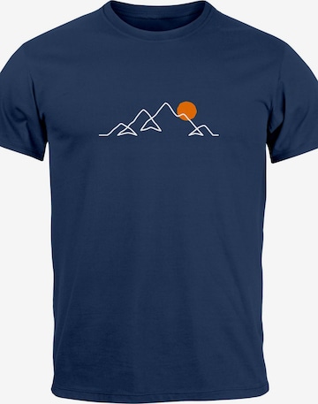 Neverless Shirt 'Berg Linie' in Blue: front