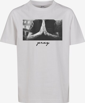 Mister Tee - Camiseta 'Pray' en blanco: frente