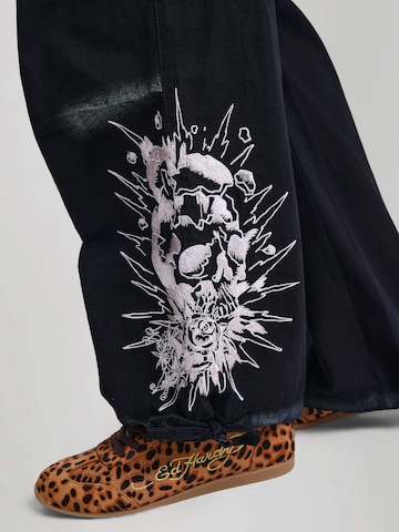 regular Pantaloni funzionali di Ed Hardy in nero: lato