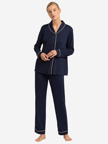 Hanro Pyjama 'Natural Comfort' in Blau