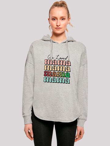 F4NT4STIC Sweatshirt 'Mothers Day Mama Typography Leopard Print Pastel' in Grijs: voorkant