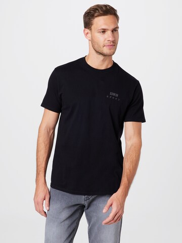 EDWIN Regular Fit T-Shirt in Schwarz: predná strana