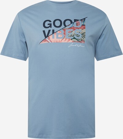 Jack & Jones Plus T-Shirt 'KIM' en bleu fumé / bleu nuit / olive / rose / rouge pastel, Vue avec produit