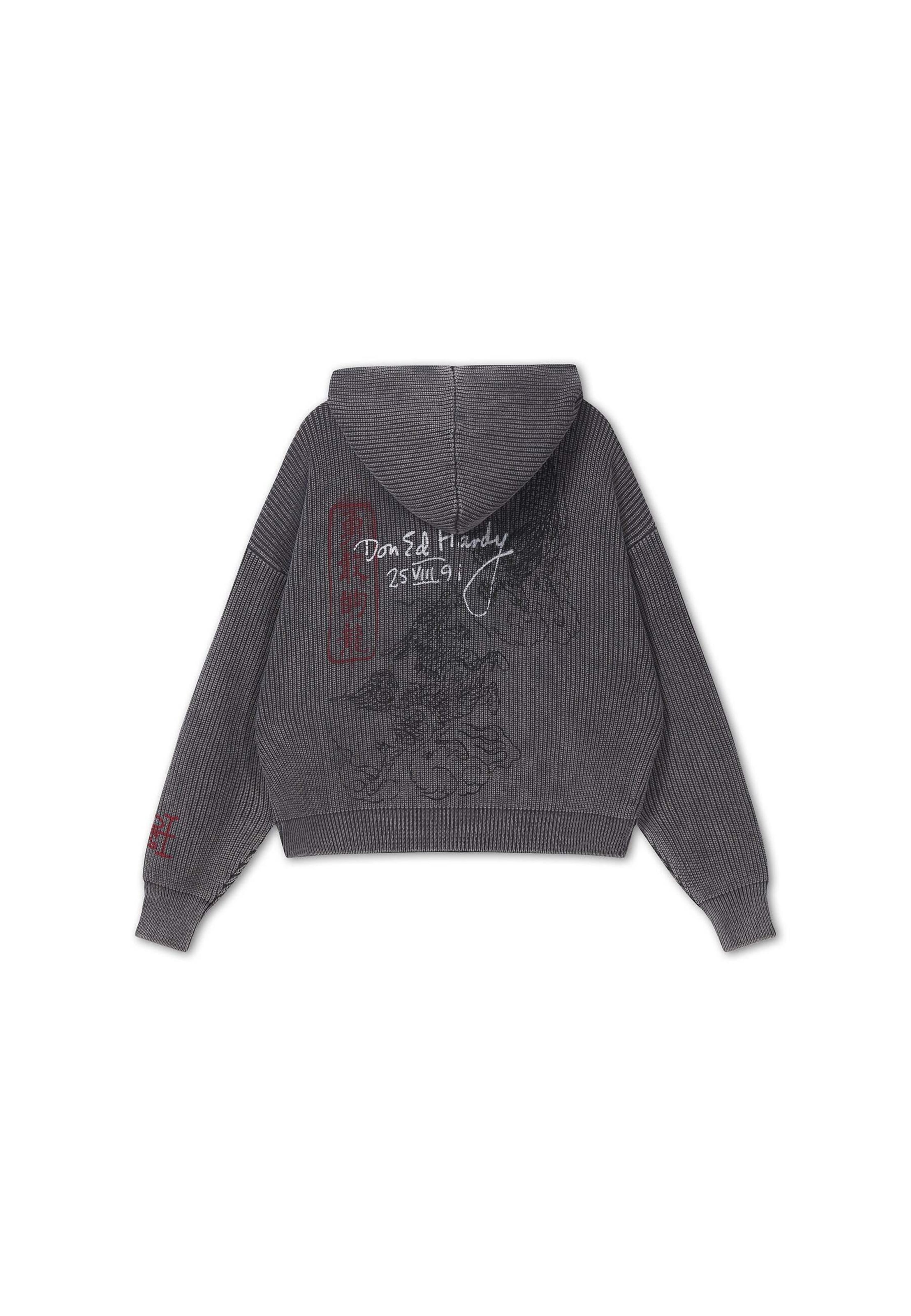 Ed Hardy Kardigan 'Soaring Dragon' w kolorze szary