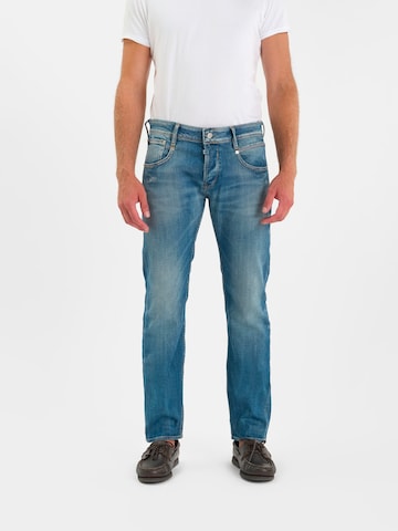 Coupe slim Jean Le Temps Des Cerises en bleu : devant