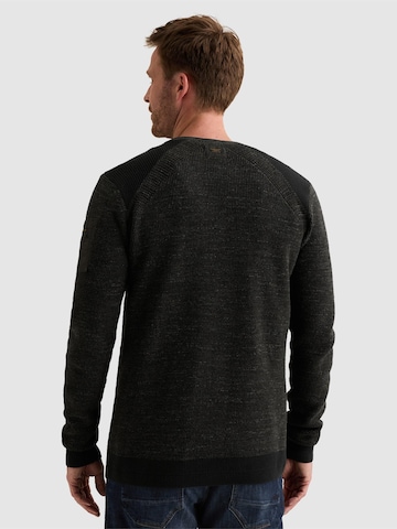 PME Legend Trui 'Pullover in cotton mélange with flight pocket' in Zwart