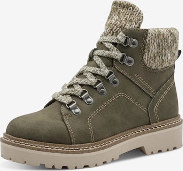Tamaris Schnürstiefelette in Grün: Vorderseite