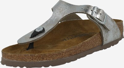 BIRKENSTOCK Pantolette 'Gizeh' i svart / silver, Produktvy