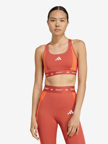 ADIDAS PERFORMANCE Спортивный бюстгальтер в Красный: спереди