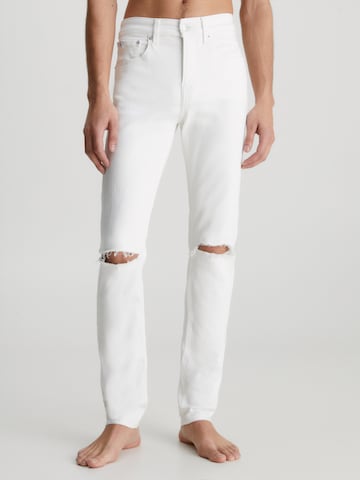 Calvin Klein Jeans - Skinny Vaquero en blanco: frente