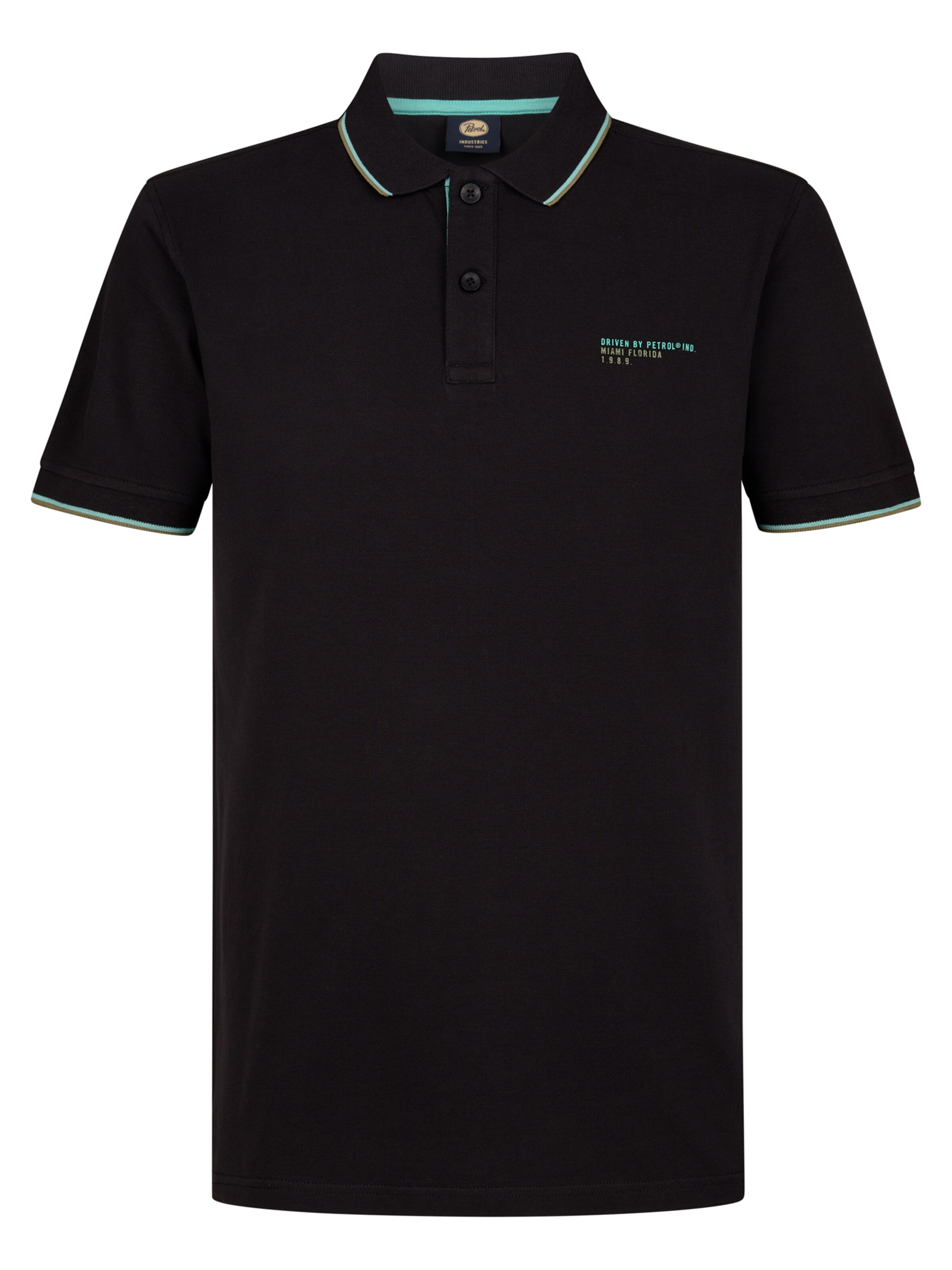 Petrol Industries - Camiseta 'Tideside' en negro: frente