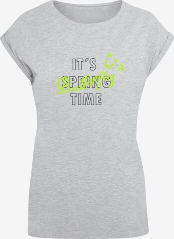 Merchcode T-Shirt 'It´s Spring Time' in Grau: predná strana