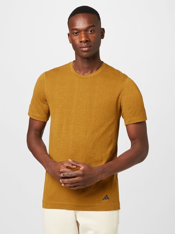 ADIDAS PERFORMANCE - Camiseta funcional en amarillo: frente