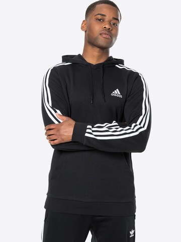 ADIDAS SPORTSWEAR - Sweatshirt de desporto 'Essentials 3-Stripes' em preto: frente