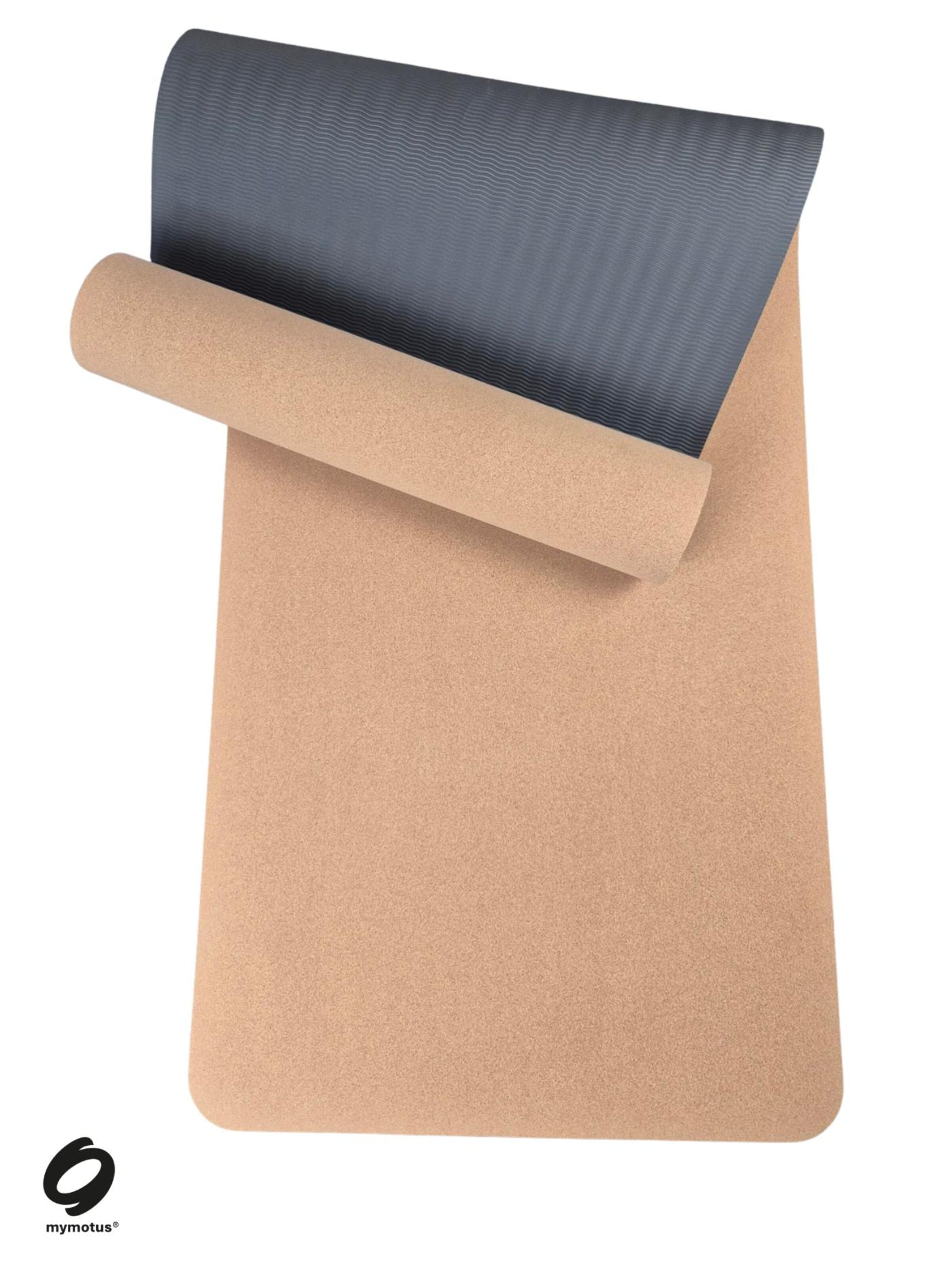 mymotus Rohožka 'Mymotus® Yoga Matte mit Kork-Oberfläche, rutschfest, funktional, pflegeleicht mit Tragegurt' – béžová
