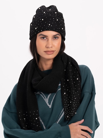 juoda MYLAVIE by Sarah Harrison Megzta kepurė 'Knitted hat with glitter': priekis