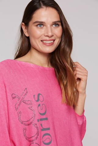 Soccx Pullover mit Fledermausärmeln und Logo Artwork in Pink