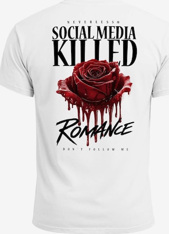 Neverless Shirt 'Romance' in Weiß: Vorderseite
