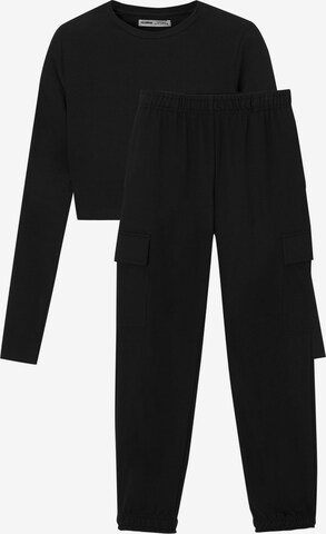 Pull&Bear Sweat suit in Black: front