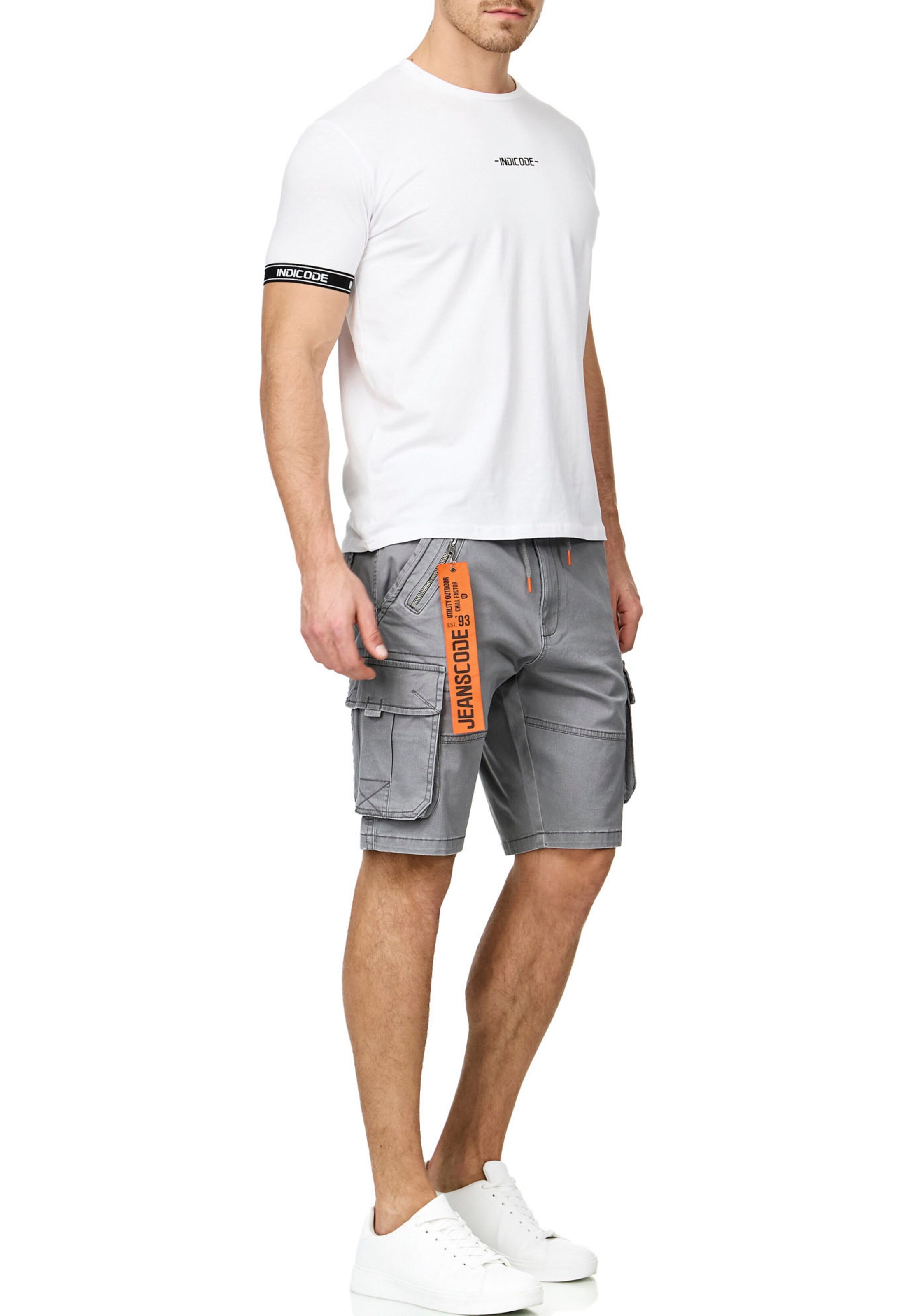 INDICODE JEANS Regular Cargo Pants in Grey