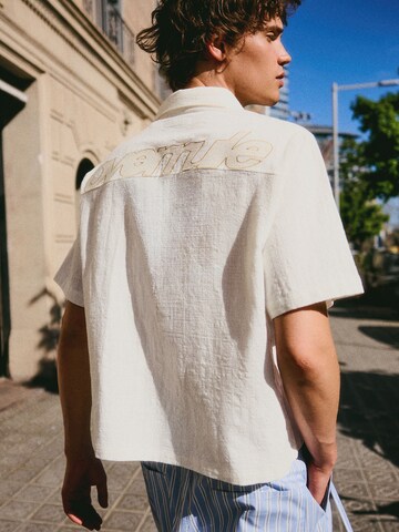 Bershka Comfort fit Button Up Shirt in White