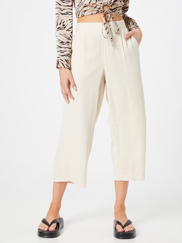 ONLY Wide leg Pleat-Front Pants in Grey: front