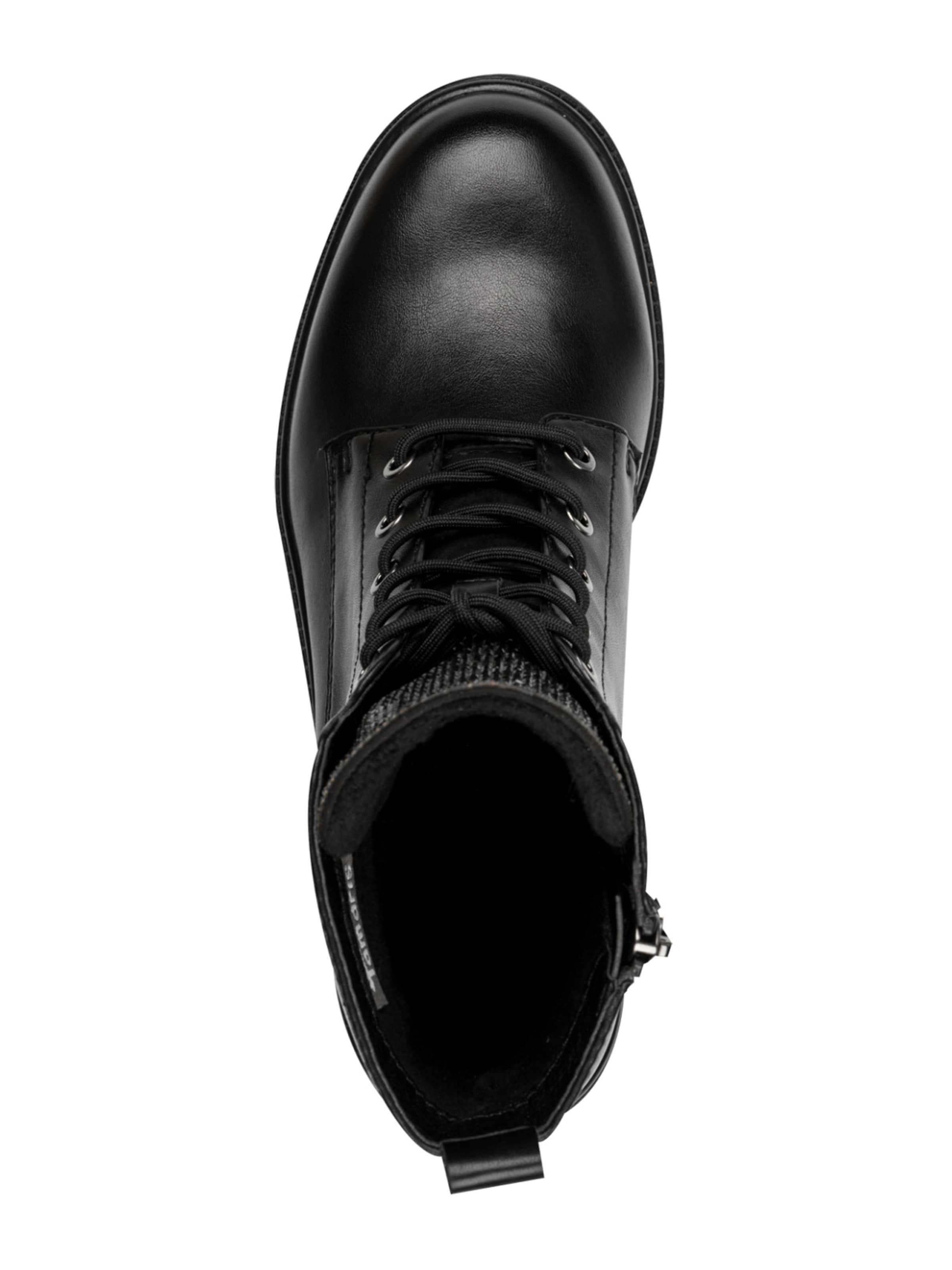 Tamaris Lace-Up Ankle Boots in Black