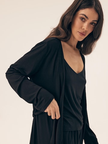 ESOTIQ Short Bathrobe 'Risa' in Black