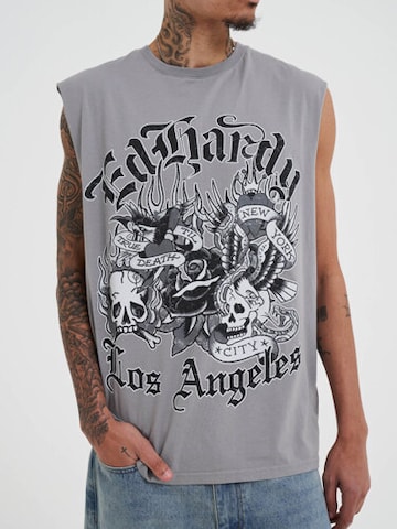 Ed Hardy T-shirt 'Don Ed Montage' i grå