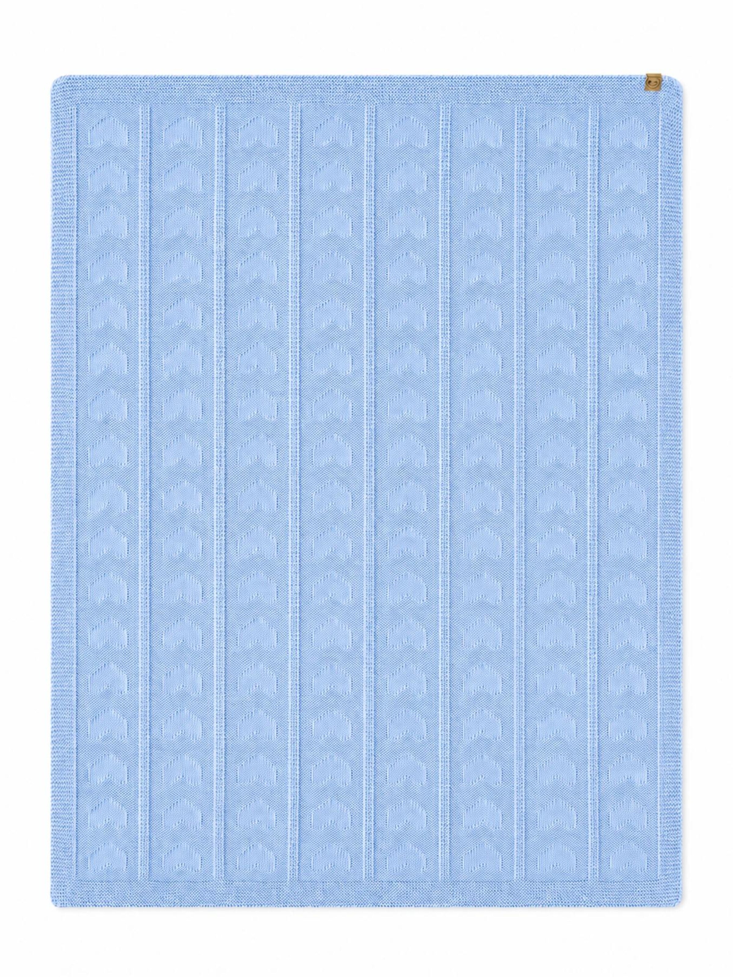 BergBiber Baby Blanket 'Strickdecke - 100% Bambus' in Blue: front