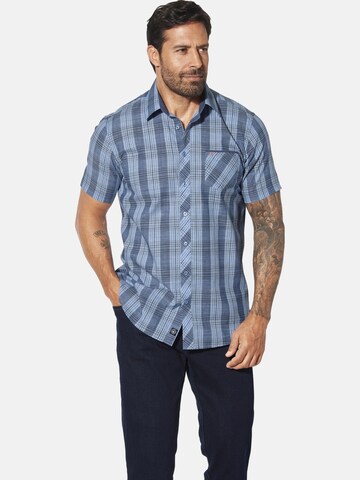Jan Vanderstorm Comfort fit Button Up Shirt 'Hagbur' in Blue: front