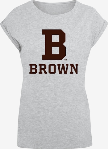 Merchcode T-Shirt 'Brown University - B Initial' in Grau: predná strana