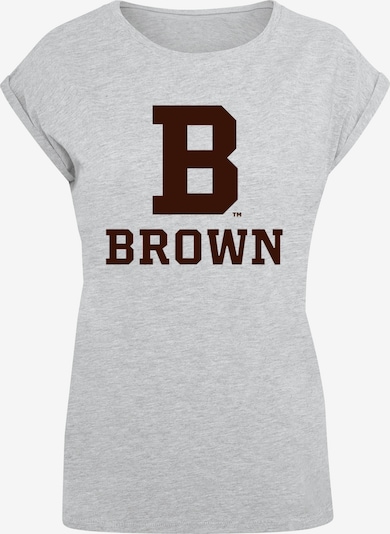 Merchcode T-shirt 'Brown University - B Initial' en brun foncé / gris, Vue avec produit