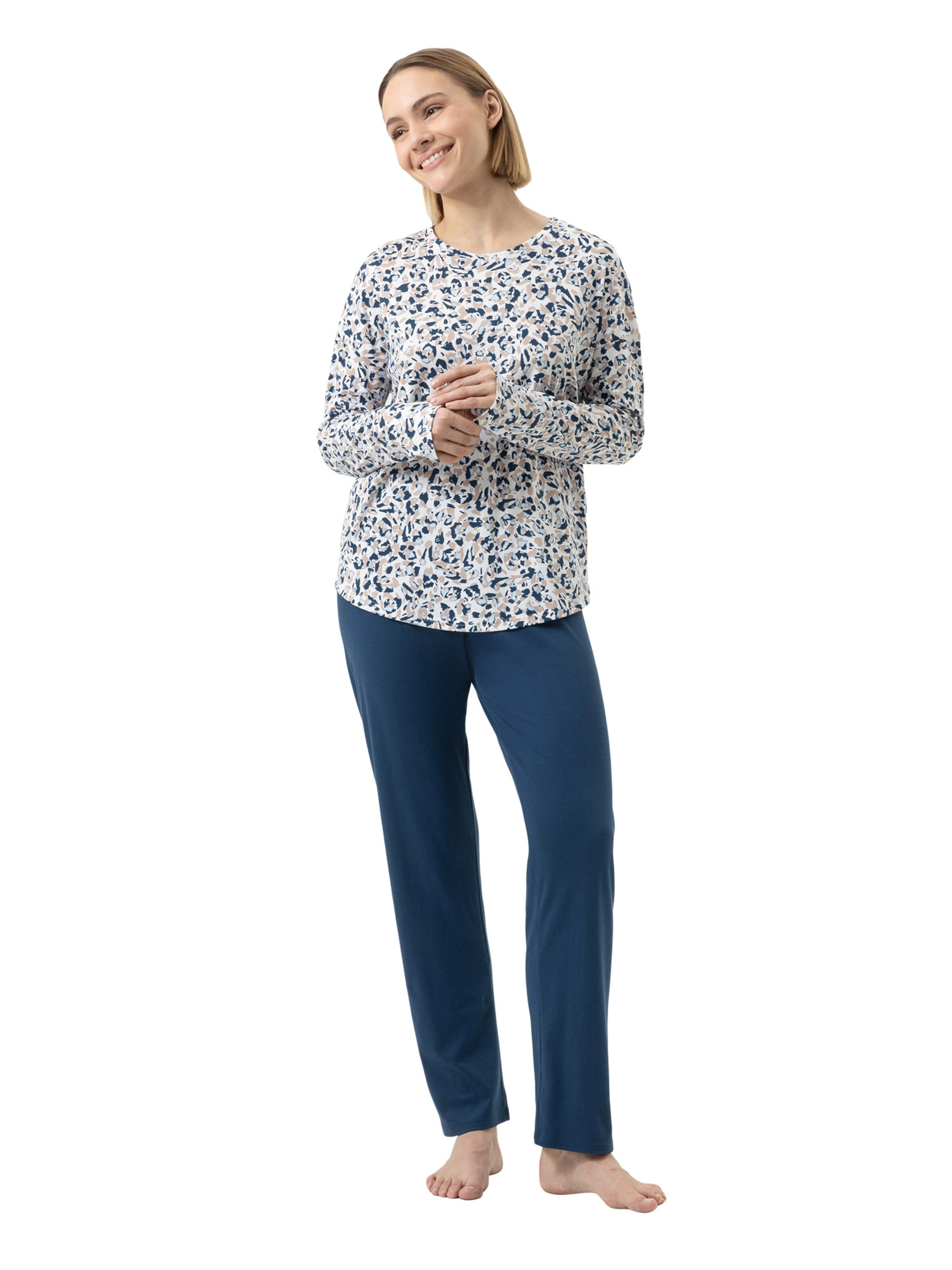 Pyjama 'Soft Leo' Mey en bleu : devant