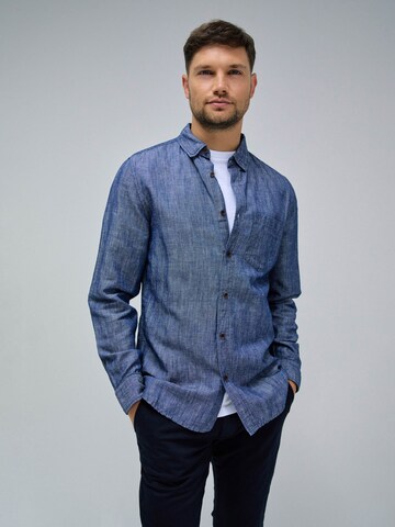 Salsa Jeans Regular fit Overhemd in Blauw: voorkant