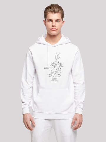 F4NT4STIC Sweatshirt 'Looney Tunes Bugs Bunny White Belly' in Wit: voorkant