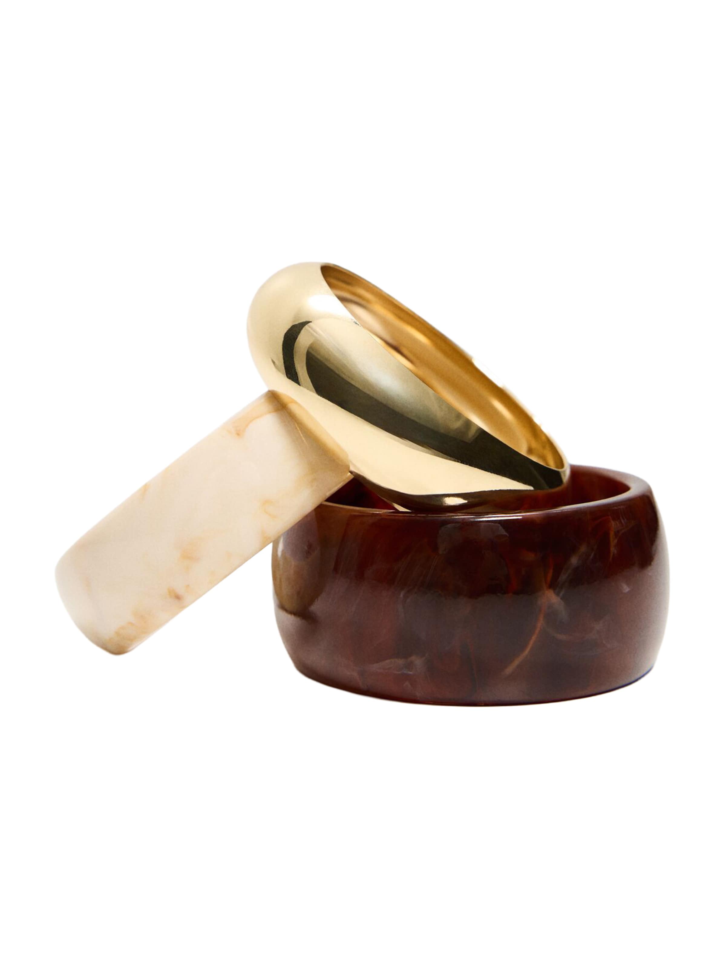 Bershka Bracelet en écru / marron / or, Vue avec produit