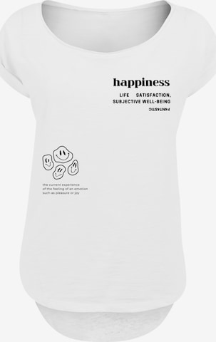T-shirt 'happiness' F4NT4STIC en blanc : devant