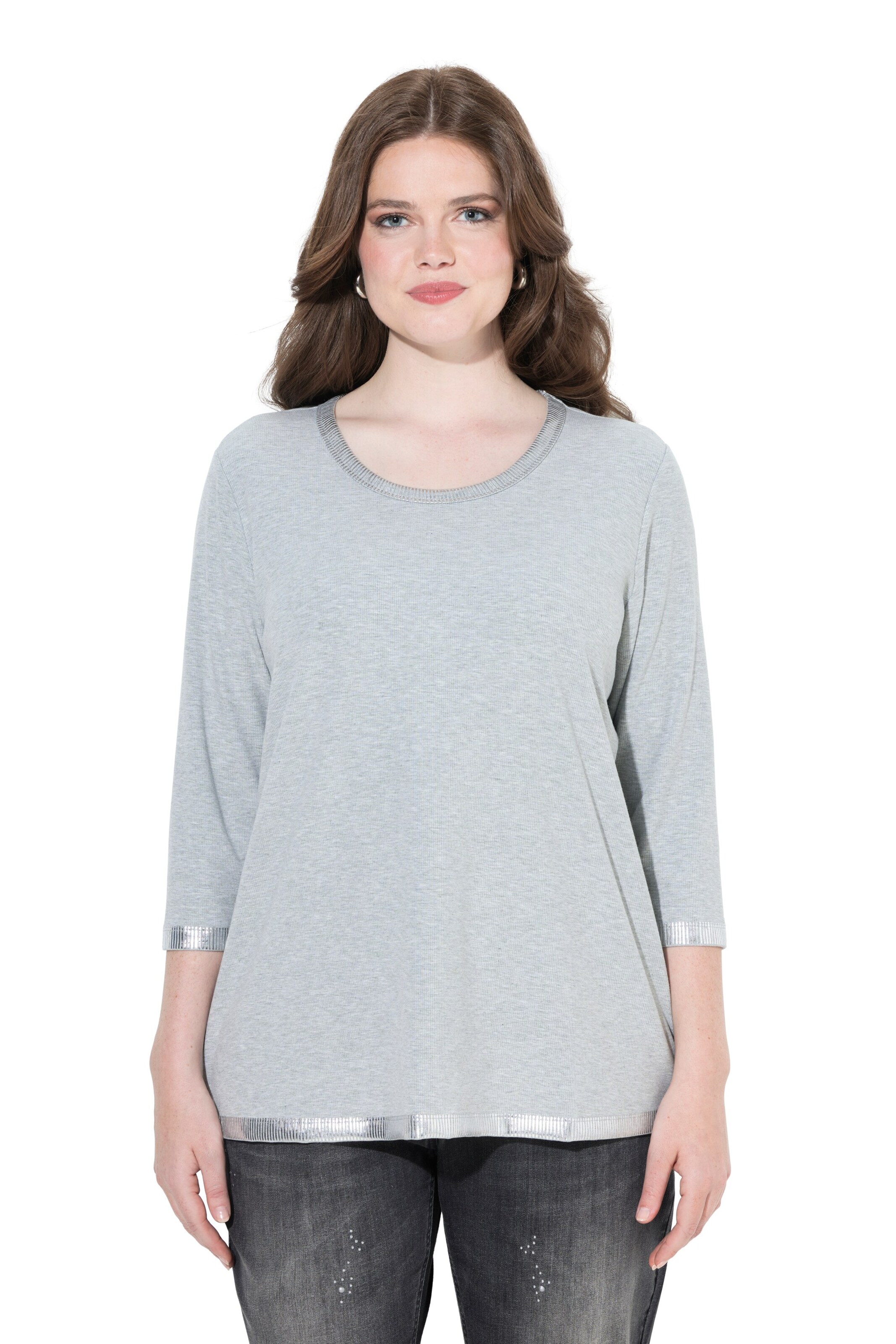 Ulla Popken Shirt in Grijs: voorkant