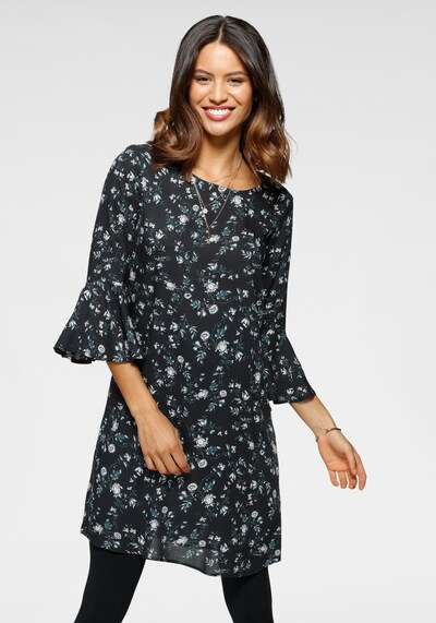 LAURA SCOTT Dress in Petrol / Black / White, View model