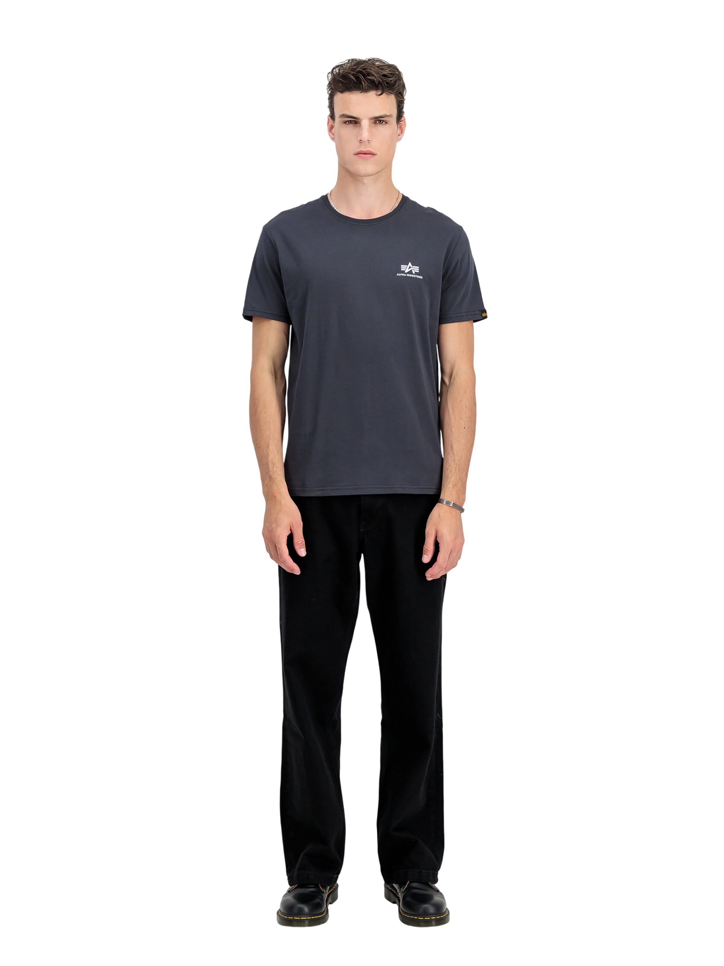 ALPHA INDUSTRIES Regular Fit Shirt 'Basic Small Logo'‌‌‌‌‌‌ in Blau