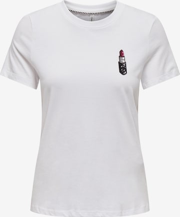 ONLY Тениска 'KITA' в бяло: отпред