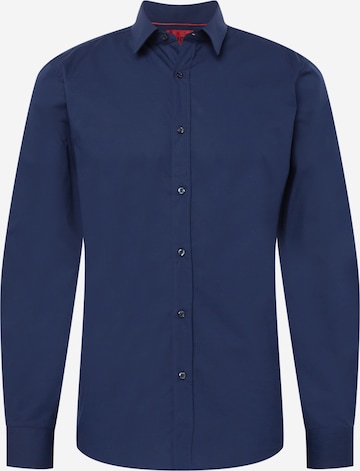 HUGO Red - Slim Fit Camisa 'Elisha' em azul: frente