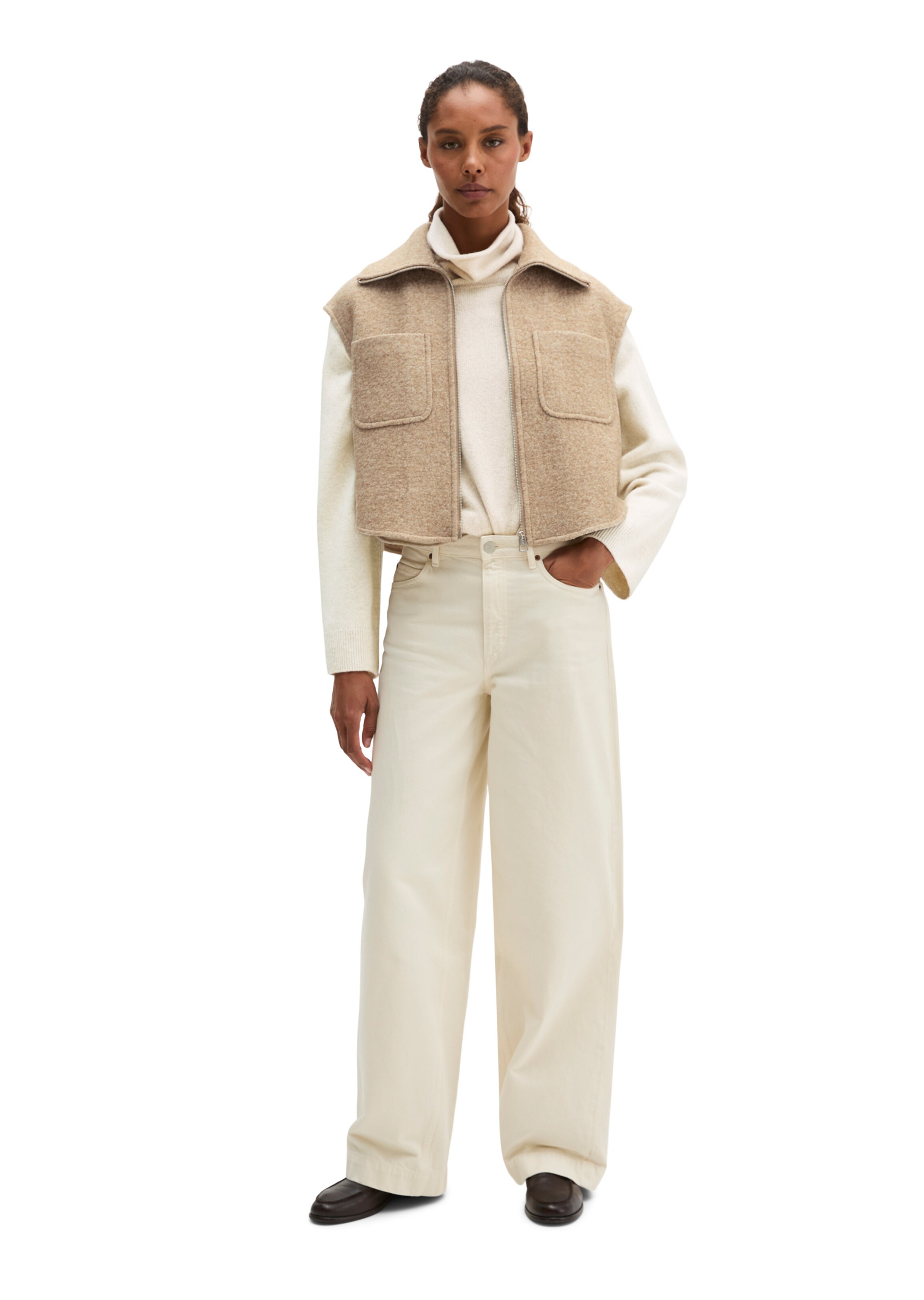 Gilet Marc O'Polo en beige : devant