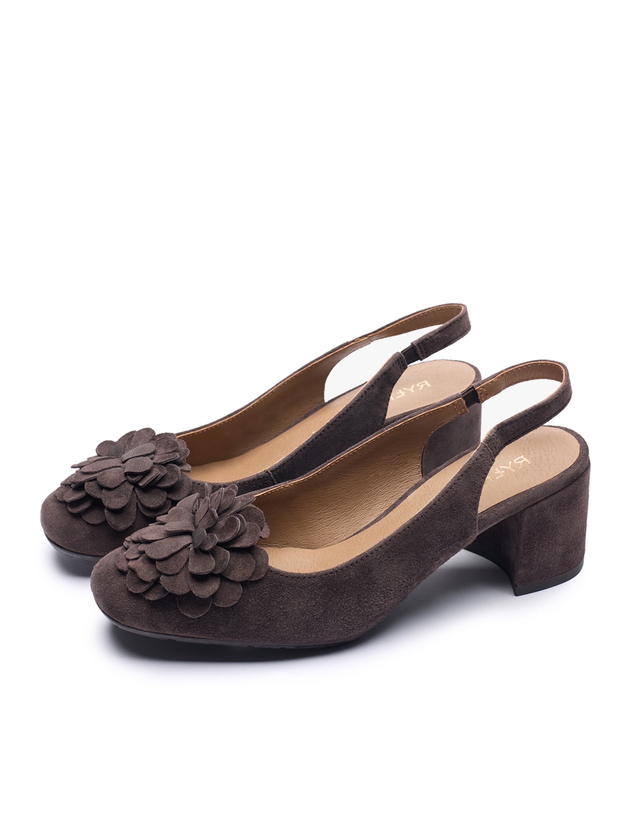 RYŁKO Čevlji s peto | rjava barva