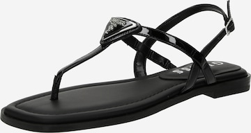 GUESS T-Bar Sandals 'Rainey' in Black: front