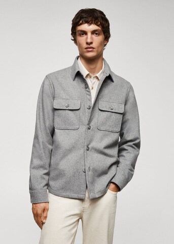 MANGO MAN Regular fit Button Up Shirt 'Margon' in Grey: front