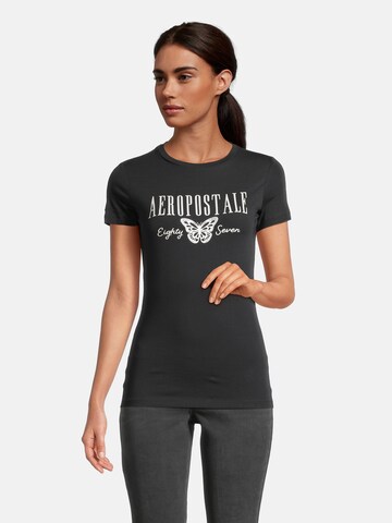 AÉROPOSTALE Shirts i sort: forside